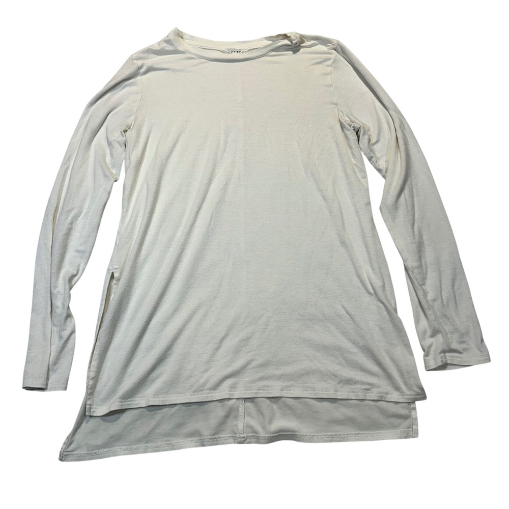 Athleta Long Sleeve Tunic Top Womens Size M White Athleisure Yoga‎ Layering